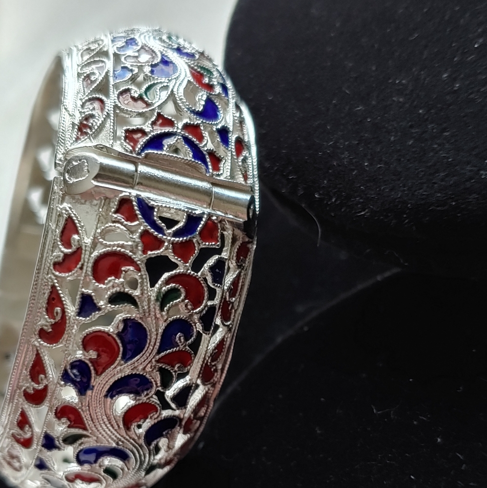 Colorful Silver Bangle - Picture 3 of 3